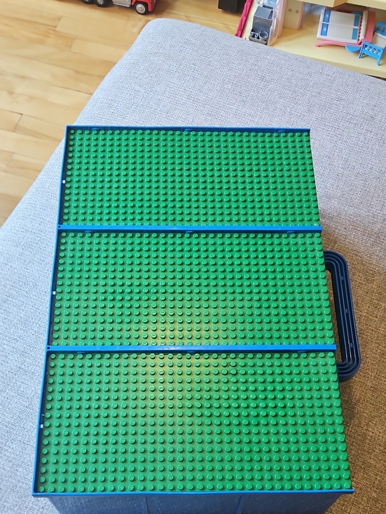Lego Other - Lego Blue Case with Three Green Baseplates - Vintage
